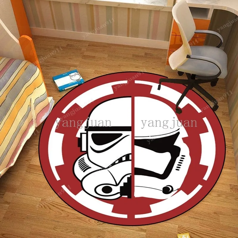 Decorative Mat] Customized Star Wars Bai Absorbent Brother Round Carpet  Black Samurai Living Room Bedroom Bedside