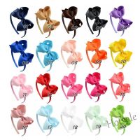 【hot sale】✎✽❈ C05 4 Girls Hair Bows Headband Lovely Bowknot Ribbon Hair Band Accessories for Kids