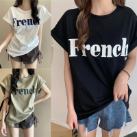 900Shop?เสื้อยืดแขนกุดแต่งผับแขน 4 สี สกรีนลาย French ผ้าคอตตอนใส่สบายมาก