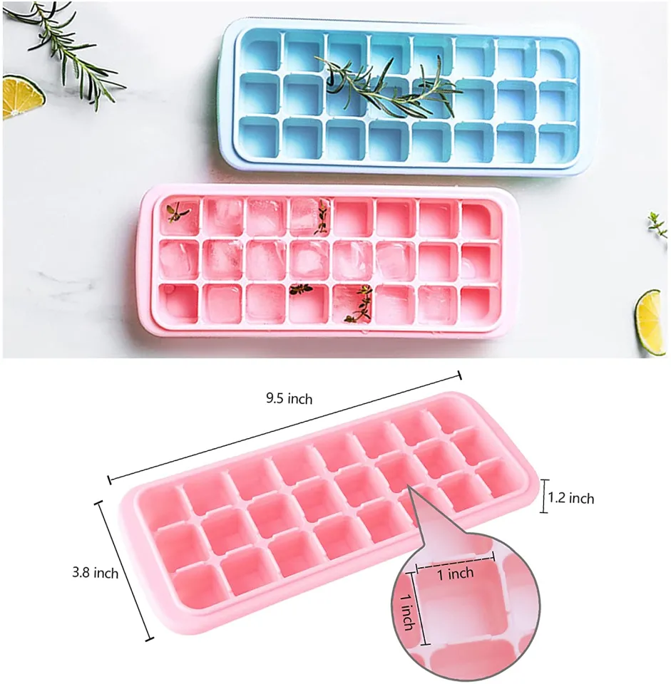 Ice Tray Mold 24 Grid Big Giant Jumbo Large Food Grade Silicone Durable  Easy Demould Cube Square Mold DIY Ice Maker Kitchen