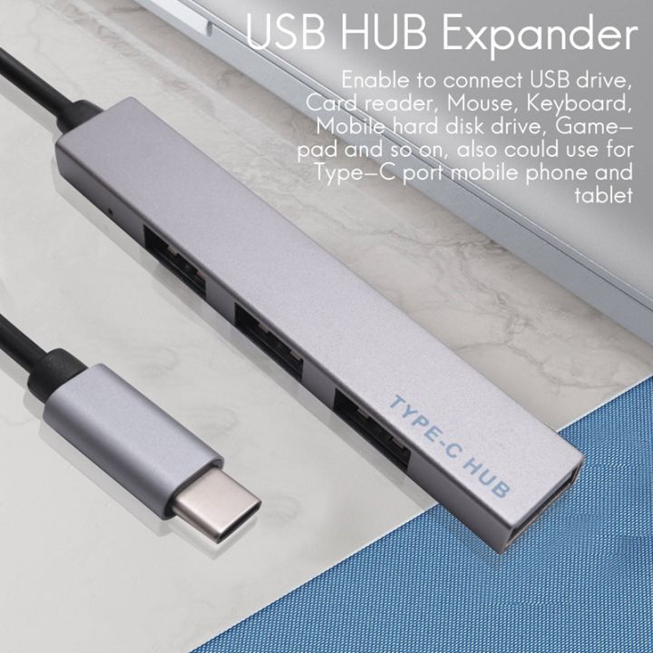 type-c-to-4-usb-hub-expander-ultra-thin-mini-portable-4-ports-including-1-usb-3-0-3-other-2-0-hub-usb-power-interface-for-mac-book-laptop-tablet-computer