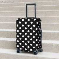 Black And White Polka Dot Print Suitcase Cover Flight Trendy Modern Art Useful Luggage Accesories Travel Protector