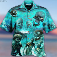 Summer  Blue Skulls 3d Print Customized Breathable Hawaii Polo Shirts Youth Couples Beach Multi Color Casual t Shirt Free Shipping ?? 2023 new polo shirt