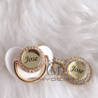 2021MIYOCAR Personalized any name can make silver bling pacifier and pacifier clip BPA free dummy bling unique design P9