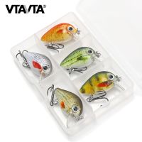 【hot】☃□▨ VTAVTA Crank Bait 5pcs Floating Wobblers for Fishing Set of Artificial 1.5g Fake Hard Lures