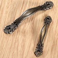 5sets Iron Pull Handle 65mm/81mm Antique Bronze Metal Knobs Vintage Cabinet Door Cupboard Drawer Jewelry Box Furniture Hardware