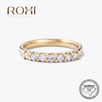 【YF】 ROXI Moissanite Ring 2.5mm Gold Half Eternity Bubble Rings For Women Jewelry Wedding Diamond Engagement Band