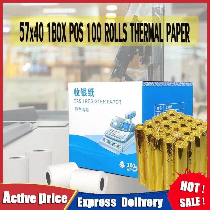 100 rolls Thermal paper57x30 57mm x 40mm 57x50 for foodpanda Thermal