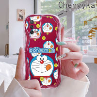 เคส Chenyyka สำหรับ OPPO A74 4G A95 4G F19S F19 Reno 6 Lite เคสการ์ตูนน่ารักลายโดราเอมอนดีไซน์ใหม่ขอบเนื้อครีมกันกระแทกแบบใสนิ่มเคสมือถือโปร่งใสลายกล้องถ่ายรูปเรียบง่ายฝาครอบป้องกันอ่อนโยน