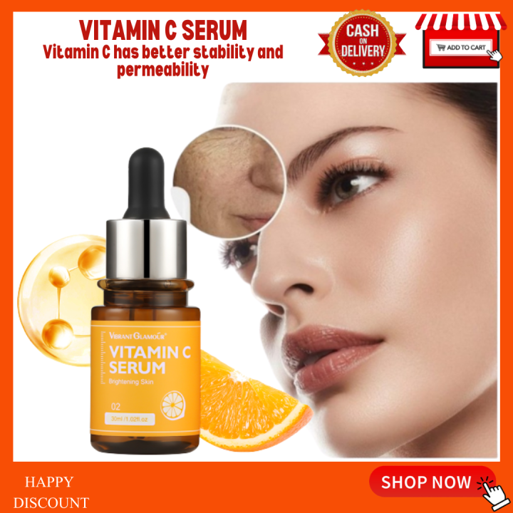 🔥VIBRANT GLAMOUR Natural Vitamin C Facial Serum Whitening Brightening 💯