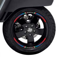 สกู๊ตเตอร์12 "ชุดซองสติกเกอร์สะท้อนแสงล้อสำหรับพิแอ็กจิโอเวสปา GTS Sprint Primavera 50 150 150S 300 300ie สติกเกอร์ตกแต่งล้อรถมอเตอร์ไซด์