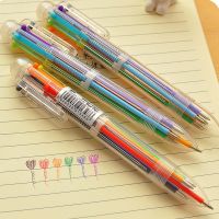 2 Pcs/lot 6 in 1 Candy 6 Colors Ball Ballpoint Pen Drawing Hand Account Pen 0.5mm Stationery Pens