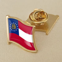 Georgia Georgia Flag Crystal Drop Rubber Badge Brooch Flag Brooch of Countries Around the World All-metal Brooch Copper Brooch Collection