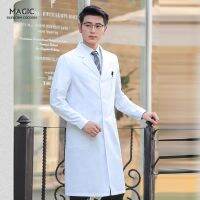 New Health Workwears Scrubs Uniform White Long Sleeve Pet Shop Coat Men Short Sleeve Robe Monochrome Frosted Coat Lab Uniform