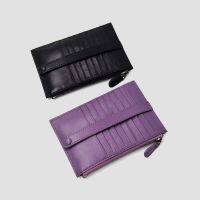 2023 New★ Bs leather woven card holder mens and womens lambskin card holder multi-card slot ultra-thin coin purse short buckle zipper