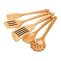 [COD] cooking spoon shovel six-piece set beech long handle soup non-stick wooden