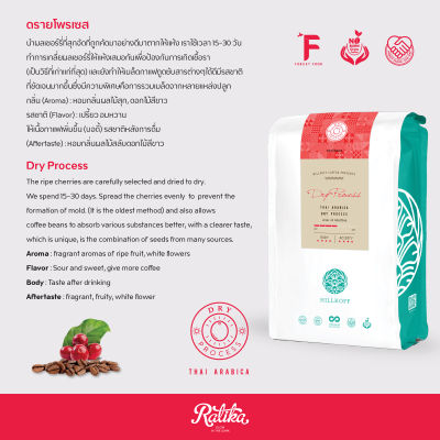 Ratika  เมล็ดกาแฟคั่ว อราบิก้า 100%  ดรายโพรเซส  Thai Arabica Dry Process (Medium Roast)  250 กรัม / 500 กรัม