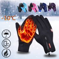 Winter Cycling Gloves Warm Heated Touchscreen Full Finger Gloves Outdoor Sport Waterproof Long Gloves Bike Motorcycle Riding