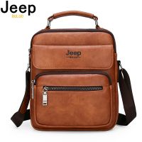 JEEP BULUO ยี่ห้อ Man แยกหนัง Crossbody ไหล่ Messenger กระเป๋าสำหรับ iPad ขนาดใหญ่ผู้ชายกระเป๋าถือที่มีชื่อเสียง Casual Business