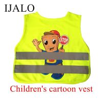 Cartoon Kids Reflective Safety Vest School Children Training Breathable Vest Adjustable Elastic Side Custom Printing Vest