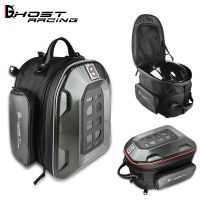 LED Lights Locomotive Backpack Motorcycle Seat Back Bag Travel Helmet Backpack Moto Tail Bags Carbon Motocross Cycling Rear Pack