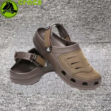 Crocs sandals men 4 womens 6 khaki Brown color EUC Flip Flop Beach
