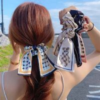 ยางรัดผมผ้าซาติน สไตล์หรูหรา ยางมัดผม เครื่องประดับผมผู้หญิง Korean Hair rope ribbon hair ties ponytail multi-color rubber band hair bow tie Hair ring