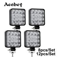 Aeobey New Led Light Bar 48w Led Bar 16barra Square Spotlight Off road LED Work Light 12V 24V For Car Truck 4X4 4WD Car SUV ATV