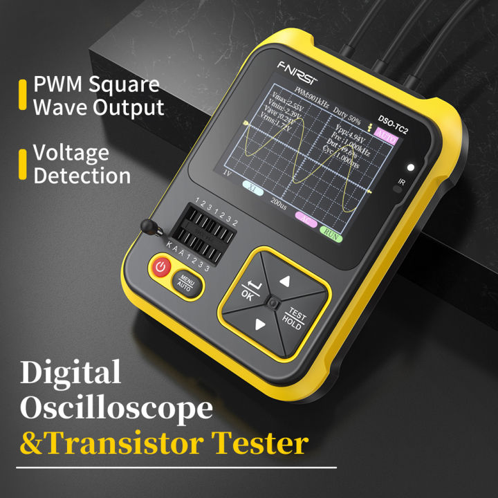200khz-bandwidth-portable-handheld-oscilloscope-transistor-tester-digital-oscilloscope-2-in-1-testing-tool-pwm-square-waves-output-2-4-i-nch-color-display-with-backlight-multifunctional-oscilloscope
