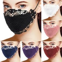 ✲☜ TOSPRA 1 Piece Ladies New Fashion Solid Color Charming Lace Breathable Cycling Masks Washable And Reusable Face Mask