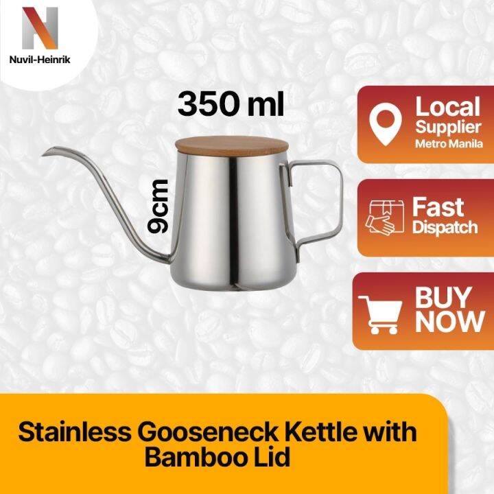 Stainless Gooseneck Kettle Pot 350ml for Drip Coffee Chemex V60 Filter