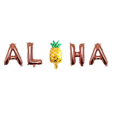 5pcs/lot Hawaii Party Decorations Pineapple Foil Balloons Aloha Party balloon Letter Air Balls Pineapple Party Supplies Globos Balloons