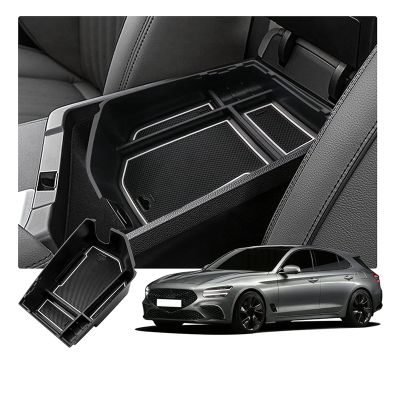 Central Console Armrest Storage Box Holder Interior Organizer Glove Tray Accessories for Genesis GV70 2021 2022