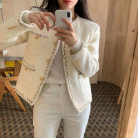 Women Single Breasted Loose Outwear Coat Fashion Streetwear Tweed Jacket Korean Elegant Ladies Autumn Winter Woolen Jackets Coat