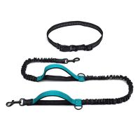 Dog Leash Reflective Elastic Double Handles Traction Rope Pet Dog Running Belt Adjustable Waist Belt Leashes Pet Accessories