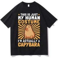 Funny Animals Capybara Print T Shirt Men Cartoon T-Shirt Summer Fashion Short Sleeve 100% Cotton Couples Casual Streetwear S-4XL-5XL-6XL