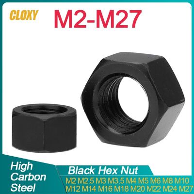 50/ 20/ 10/ 5/ 1 pcs Black Oxide Carbon Steel Metric Hex Hexagon Nuts M2 M2.5 M3 M4 M5 M6 M8 M10 M12 M14 M16 M18 M20 M22 M24 M27 Nails  Screws Fastene