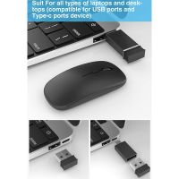 เมาส์ไร้สายพร้อมตัวรับสัญญาณ Usb และ Type - C สําหรับแล็ปท็อป ,