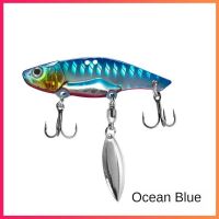 ✲♣ 1pcs VIB Bait With Metal Spoon Swinging Sinking Artificial Lure Bass Pesca 4/5cm 5/12g Rotating With Three Fish Hooks Luya Bait