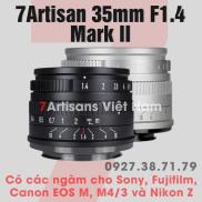 Ống kính 7Artisans 35mm F1.4đời 2 cho Fujifilm, Sony, Canon EOS M