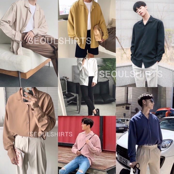 s1-ราคาส่ง-เสื้อเชิ้ตเกาหลี-แขนยาว-สีพื้น-มีไซส์-m-l-xl-xxl-ชาย-หญิงใส่ได้-ราคาถูก-คุณภาพดี