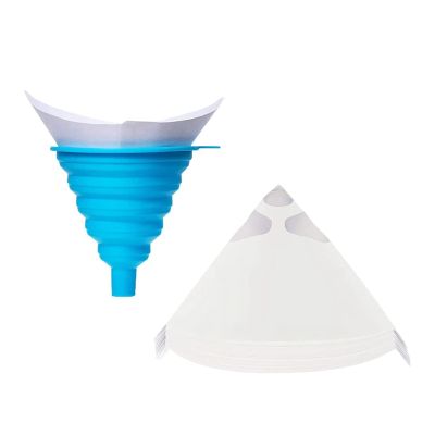 100Pack 100 Micrometre Paint Cone Paint Strainers with 1 Pcs Silicone Funnel, 100 Micrometre Paint Filter