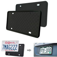 Silicone License Plate Frame - Universal Car License Plate Holder with Screws and Covers - Rust-Proof, Rattle-Proof