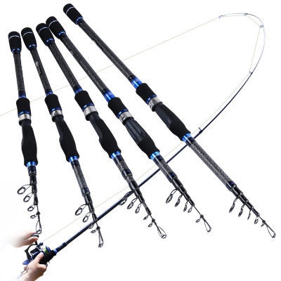 Souilang 1.82.12.4M Carbon escopic Lure Fishing Rod Spinning Rods UltraLight แบบพกพาสำหรับ Travel Bass Trout Fishing Pole
