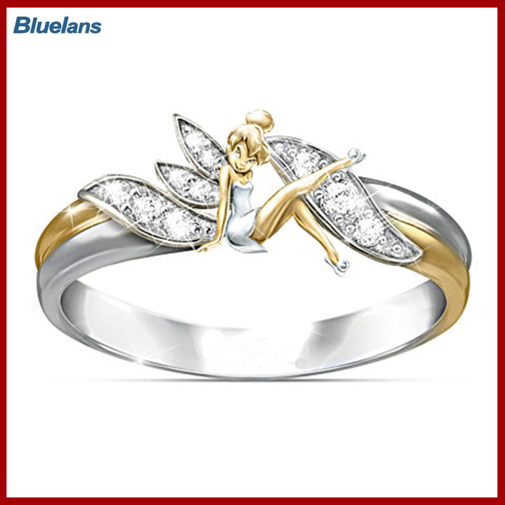 Bluelans®ของขวัญเครื่องประดับแหวนนิ้วมืองานปาร์ตี้งานแต่งงานเพชรสังเคราะห์หญิงสาวในฝันแนวแฟนตาซี