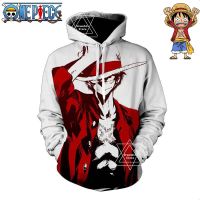 2023 NewMen Outwear Boys Anime Monkey D Luffy 3D พิมพ์เสื้อแขนยาว Hoodies Pullover