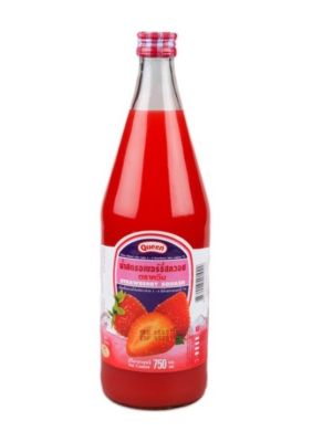 ควีน น้ำผลไม้เข้มข้น น้ำสตรอเบอรี่ ควีน Queen Strawberry Juice 750 cc.