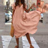 jkk Deep V Neck Cotton Dresses Wedding Bridesmaid Short Sleeves Soild Color Irregular Hem летнее платье