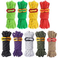 4m 4mm Reflective Guyline Tent Wind Ropes with Aluminum Cord Adjuster Hiking Cord Outdoor Tent Guy Line for Camping Hiking