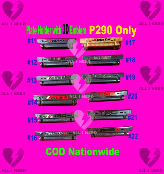 Car Plate Holder Adjustable Carbon w/3D Emblem Carbon Fiber Lazada PH